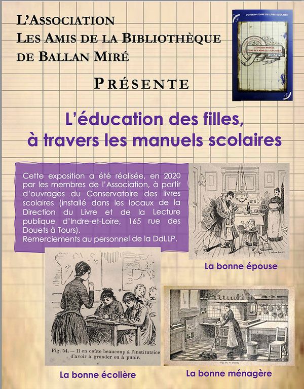 Affiche de l'exposition L'éducation des filles à travers les manuels scolaires